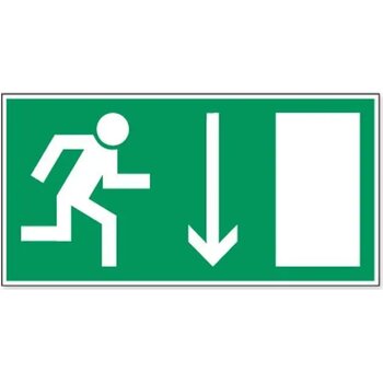 Vluchtrouteaanduiding Rechtdoor Of Naar Beneden (Sticker)