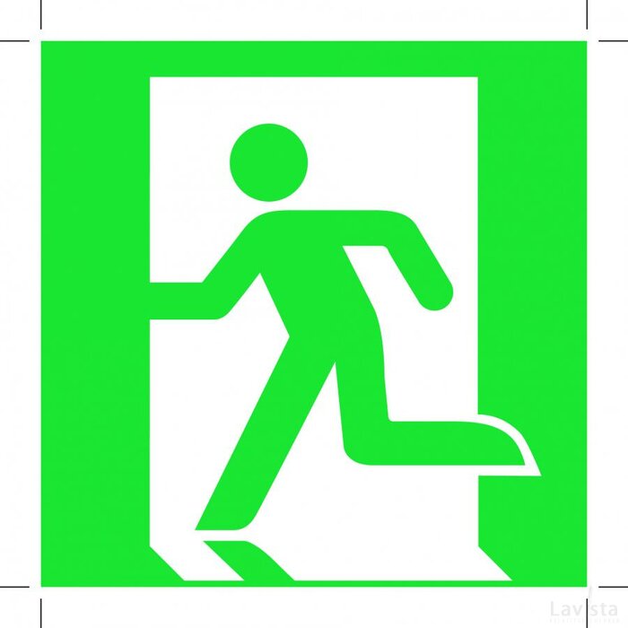 Emergency Exit 100X100 (Left Hand) (Sticker)