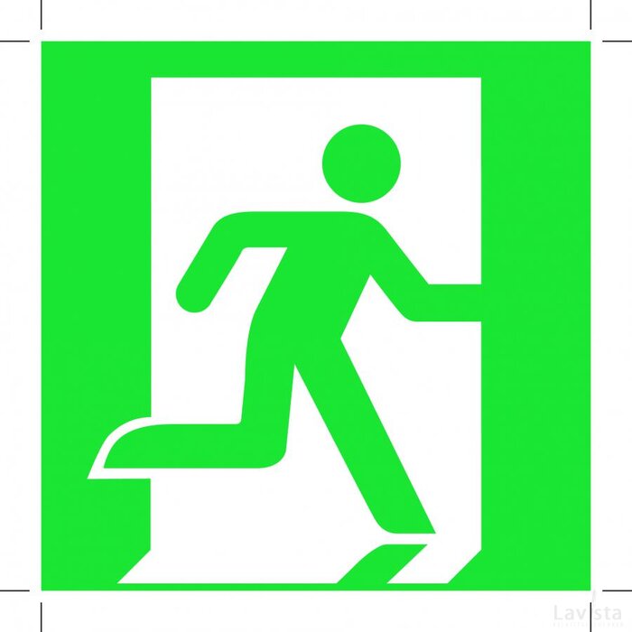 Emergency Exit 200X200 (Right Hand) (Sticker)