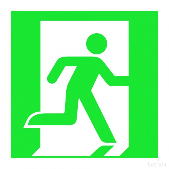 Emergency Exit 400X400 (Right Hand) (Sticker)