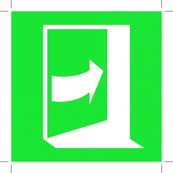 E023: Door Opens By Pushing On The Right-Hand Side (Sticker)