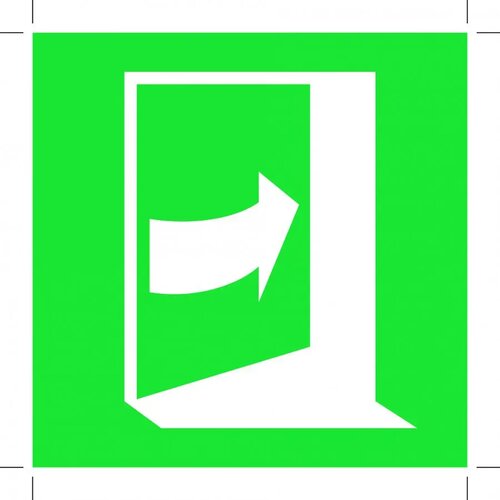E023: Door Opens By Pushing On The Right-Hand Side (Sticker)