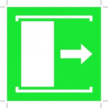 E033: Door Slides Right To Open (Sticker)