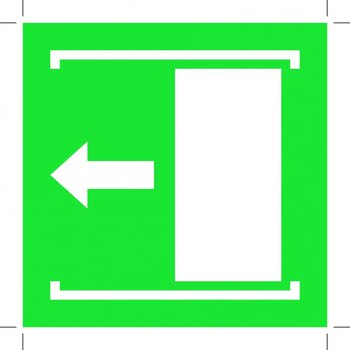 E034: Door Slides Left To Open (Sticker)