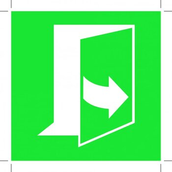 E057: Door Opens By Pulling On The Left-Hand Side (Sticker)