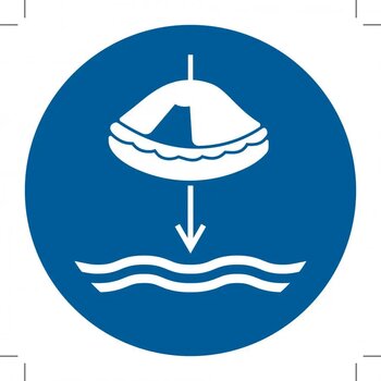M040: Lower Liferaft To The Water In Launch Sequence (Sticker)