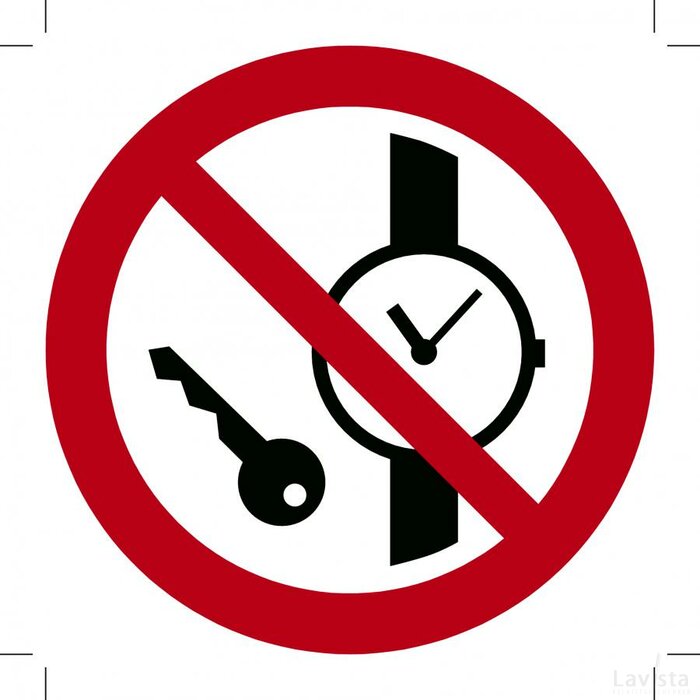 Metalen Voorwerpen Verboden (Sticker)