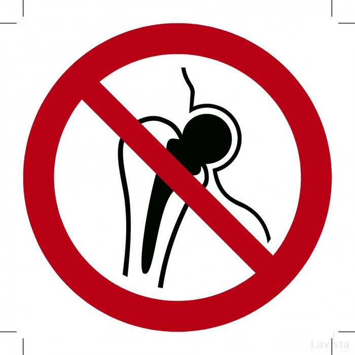 Verboden Voor Personen Met Metalen Implantaten (Sticker)