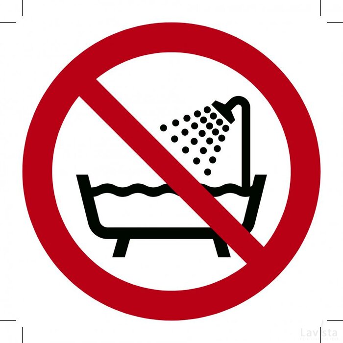 Verboden Producten In Bad Of Onder De Douche Te Gebruiken (Sticker)
