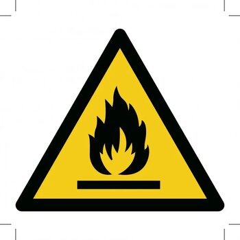 Warning; Flammable Material (Sticker)