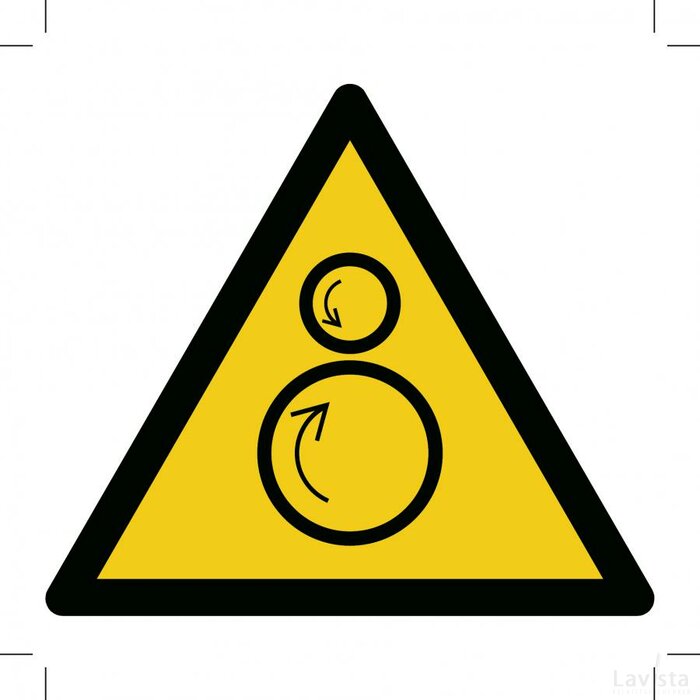 Warning; Counterrotating Rollers (Sticker)