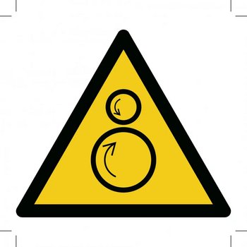 Warning; Counterrotating Rollers (Sticker)