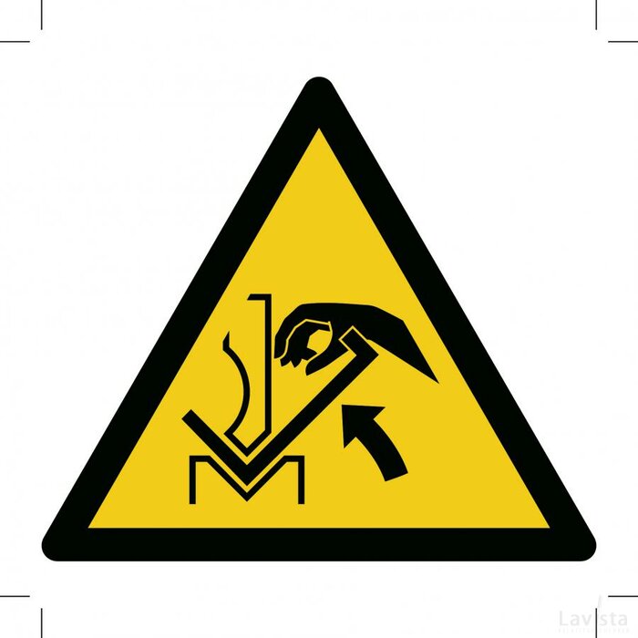 W031: Warning; Hand Crushing Between Press Brake And Material (Sticker)