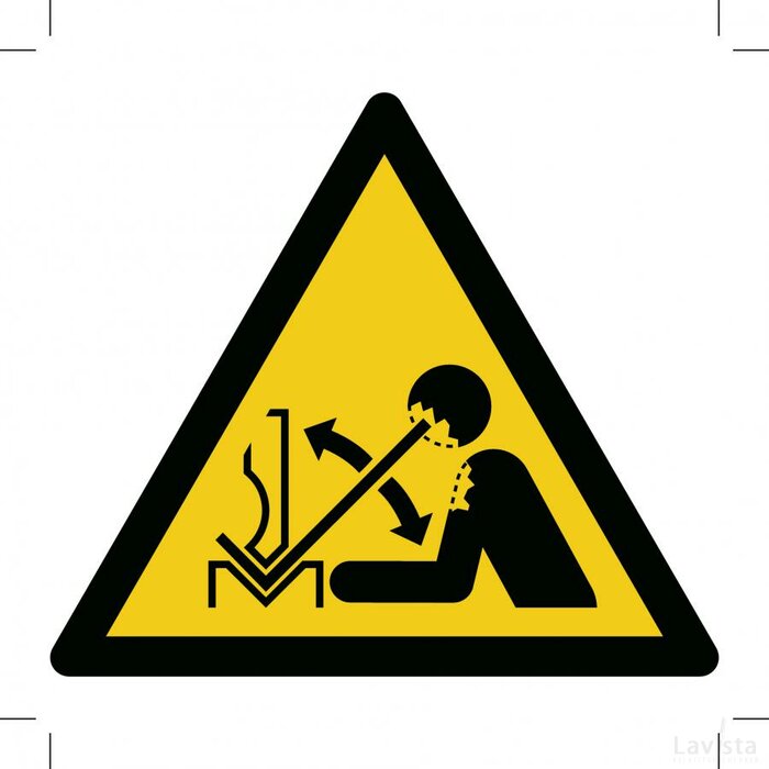 W032: Warning; Rapid Movement Of Workpiece In Press Brake (Sticker)