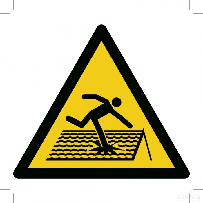 W036: Warning; Fragile Roof (Sticker)