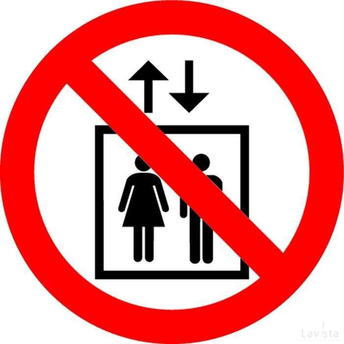 Verboden Lift Te Gebruiken Voor Mensen (Sticker)