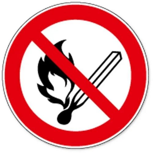 Vuur, Open Vlam En Roken Verboden (Sticker)