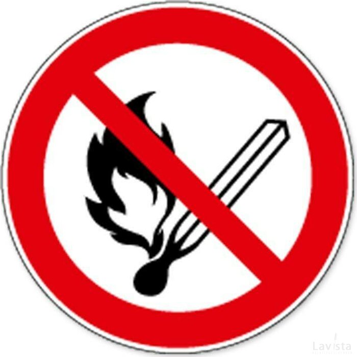 Vuur, Open Vlam En Roken Verboden (Sticker)