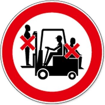 Meerijden Op Vorkheftruck Verboden (Sticker) Meerijden Op Vorkheftruck Verboden (Sticker)