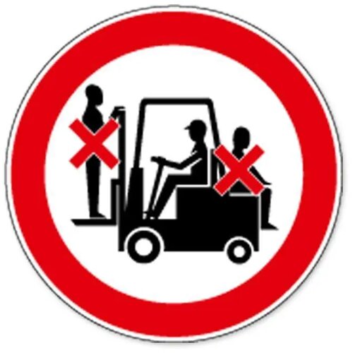 Meerijden Op Vorkheftruck Verboden (Sticker)