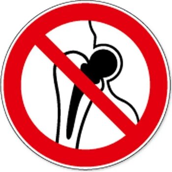 Verboden Voor Personen Met Metalen Implantaat (Sticker)