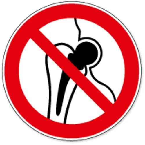Verboden Voor Personen Met Metalen Implantaat (Sticker)