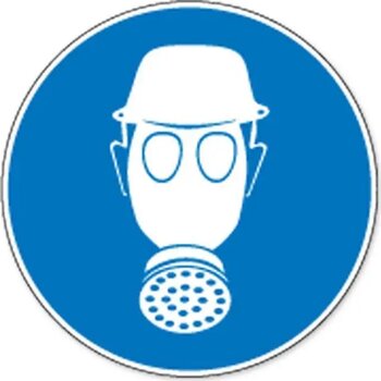 Veiligheidshelm En Ademhalingsbescherming Verplicht (Sticker)