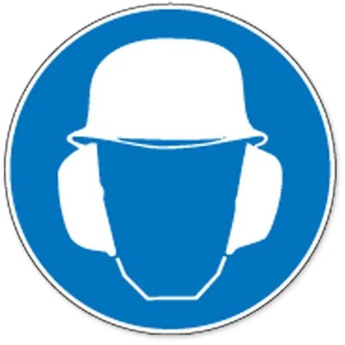 Veiligheidshelm En Gehoorbescherming Verplicht (Sticker)