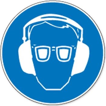 Oog- En Gehoorbescherming Verplicht (Sticker)