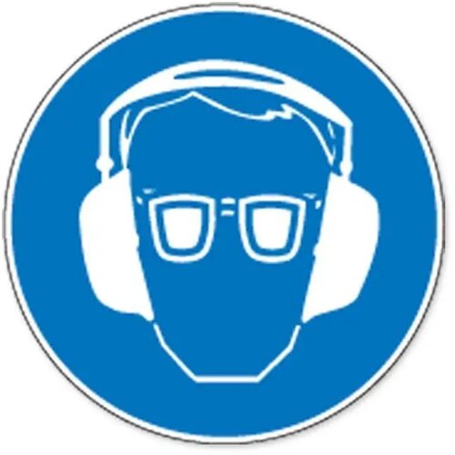 Oog- En Gehoorbescherming Verplicht (Sticker)