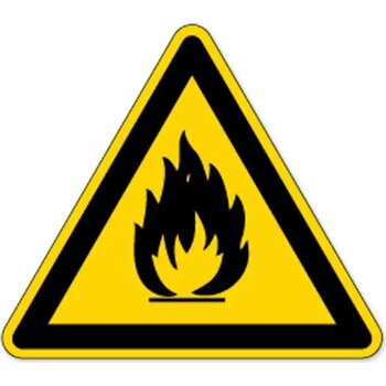 Waarschuwing; Brandgevaar/ontvlambare Stoffen (Sticker)