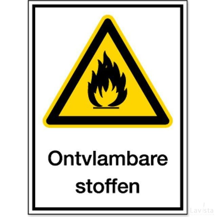 Waarschuwing; Brandgevaar/ontvlambare Stoffen (Sticker)