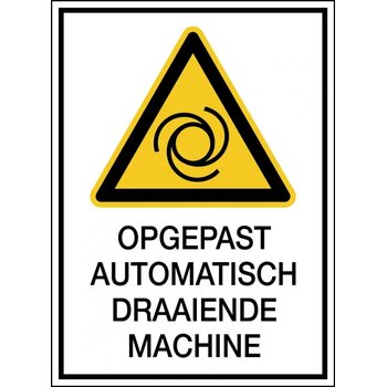 Waarschuwing: Automatisch Startende Machine (Sticker)