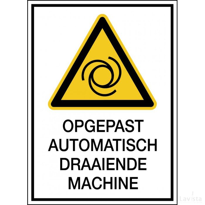 Waarschuwing: Automatisch Startende Machine (Sticker)