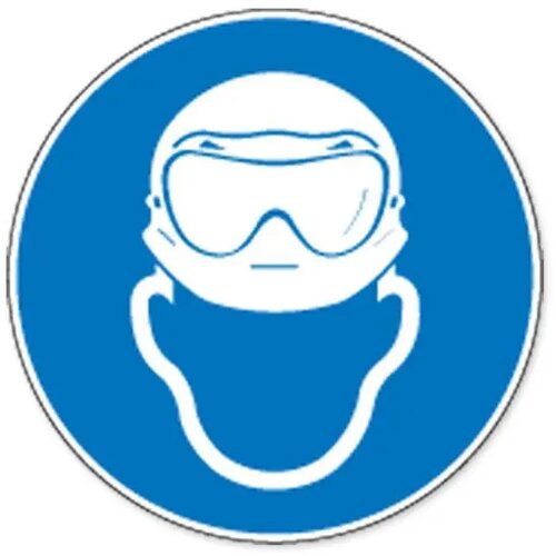 Veiligheidshelm En Oogbescherming Verplicht (Sticker)