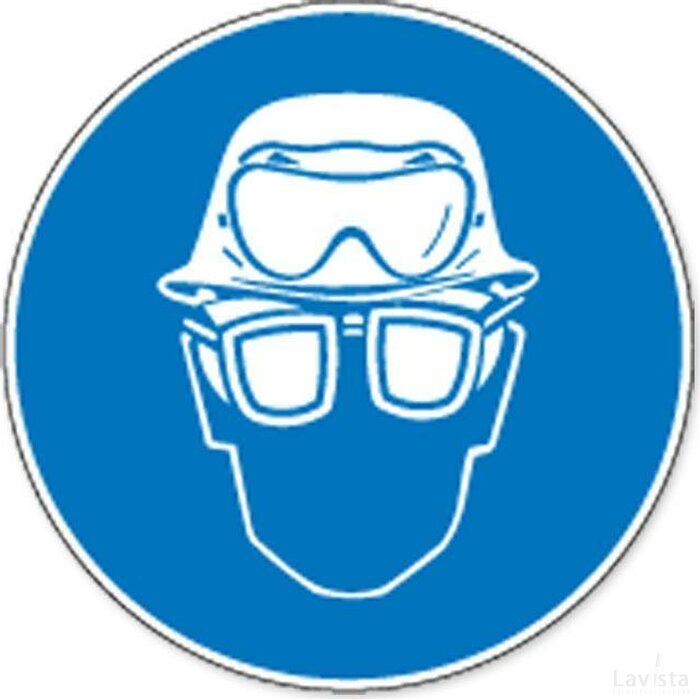 Veiligheidshelm En Oogbescherming Verplicht (Sticker)
