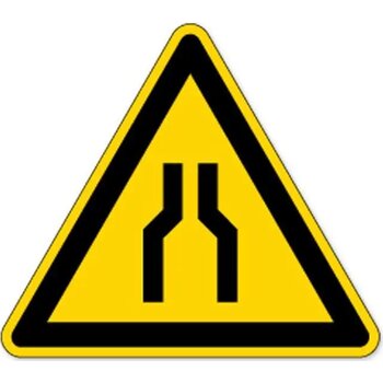 Waarschuming; Versmalling (Sticker) Waarschuming; Versmalling (Sticker)