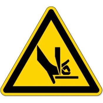 Waarschuwing; Handverbrijzeling Tussen Buigbank (Sticker)