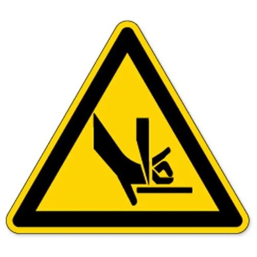 Waarschuwing; Handverbrijzeling Tussen Buigbank (Sticker)
