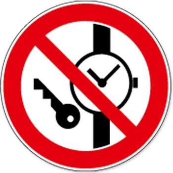 Kleine Metalen Voorwerpen Verboden (Sticker)