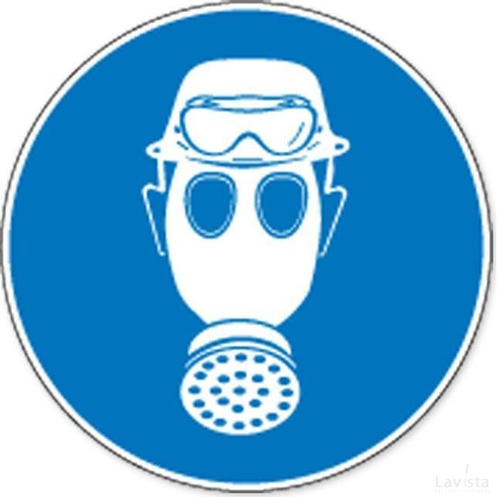 Dragen Van Helm, Gasmasker En Zuurbril Verplicht (Sticker)