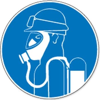 Zware Ademhalingsbescherming Met Speciale Bril Tegen (Sticker)