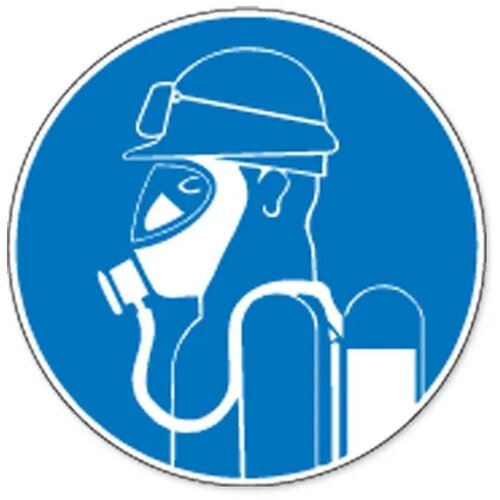 Zware Ademhalingsbescherming Met Speciale Bril Tegen (Sticker)
