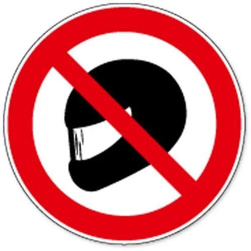 Verboden Helm Te Dragen (Sticker)