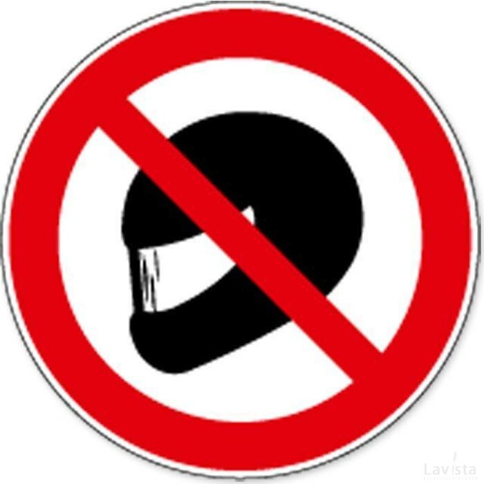 Verboden Helm Te Dragen (Sticker)