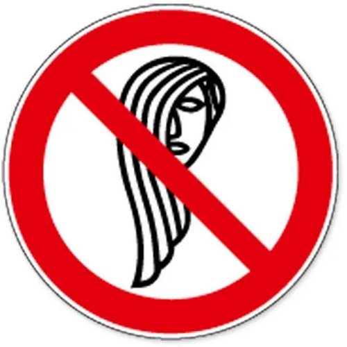 Verbod Op Bediening Met Lang Haar (Sticker)