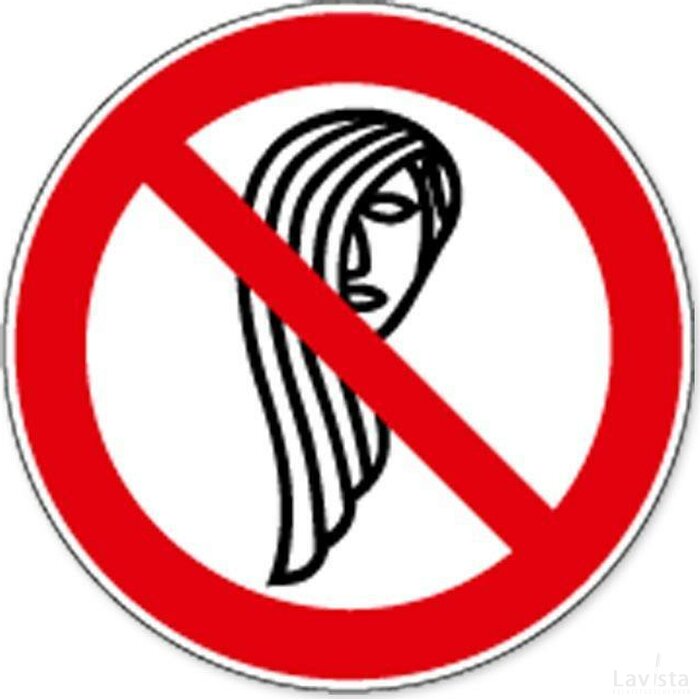 Verbod Op Bediening Met Lang Haar (Sticker)