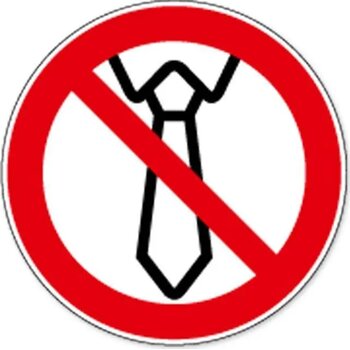 Verbod Op Bediening Met Das (Sticker)