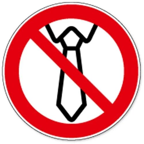 Verbod Op Bediening Met Das (Sticker)