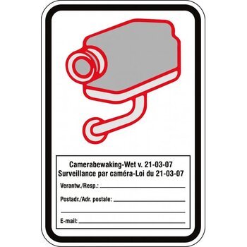 Waarschuwing; Camerabewaking (Sticker)